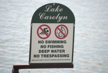 ... a lake that clearly forbids swimming