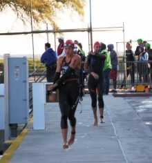 Removing articles of clothing while running is cool in triathlon