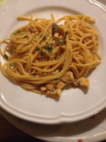 Spaghetti with swordfish
